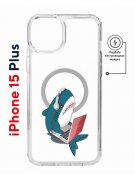 Чехол-накладка Apple iPhone 15 Plus (641583) Kruche PRINT Акула