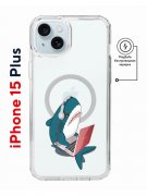 Чехол-накладка Apple iPhone 15 Plus (641583) Kruche PRINT Акула