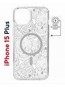 Чехол-накладка Apple iPhone 15 Plus (641583) Kruche PRINT Skull White