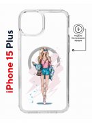 Чехол-накладка Apple iPhone 15 Plus (641583) Kruche PRINT Fashion Girl