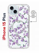 Чехол-накладка iPhone 15 Plus Kruche Magnet Print Сакура