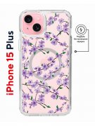 Чехол-накладка iPhone 15 Plus Kruche Magnet Print Сакура