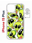 Чехол-накладка iPhone 15 Plus Kruche Magnet Print Инопланетянин