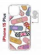 Чехол-накладка Apple iPhone 15 Plus (641583) Kruche PRINT Милые пластыри