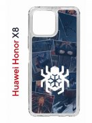 Чехол-накладка Huawei Honor X8 4G (638517) Kruche PRINT Комикс Паук 2