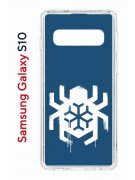 Чехол-накладка Samsung Galaxy S10 Kruche Print Лого Северный Паук
