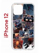Чехол-накладка Apple iPhone 12  (588925) Kruche PRINT Комикс Паук
