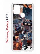Чехол-накладка Samsung Galaxy A21S (587676) Kruche PRINT Комикс Паук