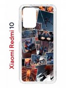 Чехол-накладка Xiaomi Redmi 10 (612846) Kruche PRINT Комикс Паук
