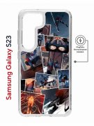 Чехол-накладка Samsung Galaxy S23 (634253) Kruche PRINT Комикс Паук