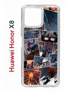 Чехол-накладка Huawei Honor X8 4G (638517) Kruche PRINT Комикс Паук