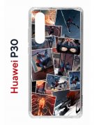 Чехол-накладка Huawei P30  (638392) Kruche PRINT Комикс Паук