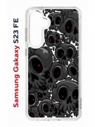 Чехол-накладка Samsung Galaxy S23 FE (646478) Kruche PRINT Skull gray