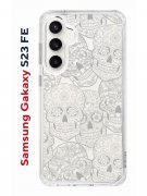 Чехол-накладка Samsung Galaxy S23 FE (646478) Kruche PRINT Skull White