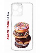 Чехол-накладка Xiaomi Redmi 12 4G (646479) Kruche PRINT Donuts