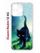 Чехол-накладка Xiaomi Redmi 12 4G (646479) Kruche PRINT Черный кот