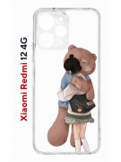 Чехол-накладка Xiaomi Redmi 12 4G (646479) Kruche PRINT Девочка с мишкой