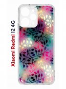 Чехол-накладка Xiaomi Redmi 12 4G (646479) Kruche PRINT Цветные листья