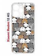 Чехол-накладка Xiaomi Redmi 12 4G (646479) Kruche PRINT Медвежата