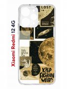 Чехол-накладка Xiaomi Redmi 12 4G (646479) Kruche PRINT Стикеры Космос