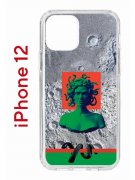 Чехол-накладка Apple iPhone 12  (588925) Kruche PRINT Jellyfish Green
