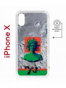 Чехол-накладка Apple iPhone X (598892) Kruche PRINT Jellyfish Green
