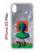 Чехол-накладка Apple iPhone XS Max (580655) Kruche PRINT Jellyfish Green