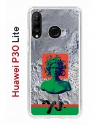 Чехол-накладка Huawei P30 Lite (585137) Kruche PRINT Jellyfish Green