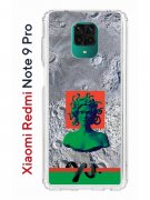 Чехол-накладка Xiaomi Redmi Note 9 Pro  (588932) Kruche PRINT Jellyfish Green