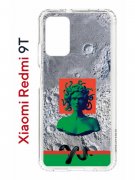 Чехол-накладка Xiaomi Redmi 9T (625951) Kruche PRINT Jellyfish Green