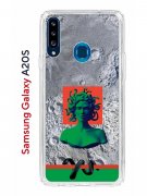 Чехол-накладка Samsung Galaxy A20S (588937) Kruche PRINT Jellyfish Green