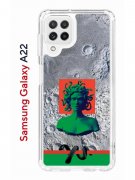Чехол-накладка Samsung Galaxy A22 4G (606545) Kruche PRINT Jellyfish Green
