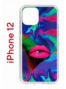 Чехол-накладка Apple iPhone 12  (588925) Kruche PRINT Poison Lips