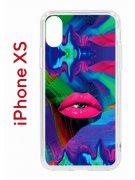 Чехол-накладка Apple iPhone X (580677) Kruche PRINT Poison Lips