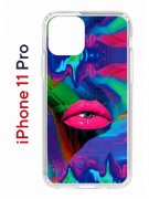 Чехол-накладка Apple iPhone 11 Pro (580658) Kruche PRINT Poison Lips