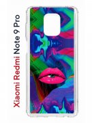 Чехол-накладка Xiaomi Redmi Note 9 Pro  (588932) Kruche PRINT Poison Lips