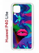 Чехол-накладка Huawei P40 Lite  (588940) Kruche PRINT Poison Lips