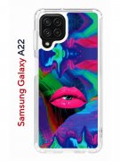 Чехол-накладка Samsung Galaxy A22 4G (606545) Kruche PRINT Poison Lips