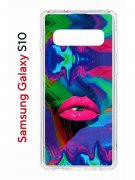 Чехол-накладка Samsung Galaxy S10 (580670) Kruche PRINT Poison Lips