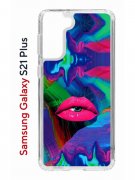 Чехол-накладка Samsung Galaxy S21 Plus (594681) Kruche PRINT Poison Lips
