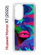Чехол-накладка Huawei Honor X7  (638390) Kruche PRINT Poison Lips