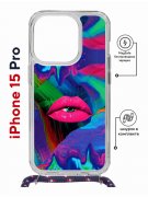 Чехол-накладка Apple iPhone 15 Pro (641582) Kruche PRINT Poison Lips