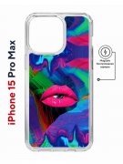 Чехол-накладка Apple iPhone 15 Pro Max (641585) Kruche PRINT Poison Lips