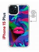 Чехол-накладка Apple iPhone 15 Plus (641583) Kruche PRINT Poison Lips