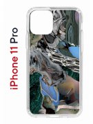 Чехол-накладка Apple iPhone 11 Pro (580658) Kruche PRINT Опал Малахит Дерево