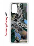 Чехол-накладка Samsung Galaxy A71 (582679) Kruche PRINT Опал Малахит Дерево