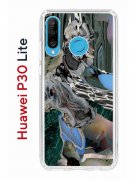 Чехол-накладка Huawei P30 Lite (585137) Kruche PRINT Опал Малахит Дерево