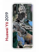 Чехол-накладка Huawei Y6 2019 (580675) Kruche PRINT Опал Малахит Дерево
