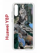 Чехол-накладка Huawei Y8P (588945) Kruche PRINT Опал Малахит Дерево