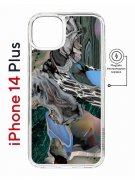 Чехол-накладка Apple iPhone 14 Plus (625965) Kruche PRINT Опал Малахит Дерево